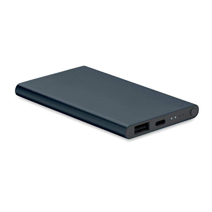 Batterie externe personnalisable 4000 mAh POWERFLAT Bleu marine